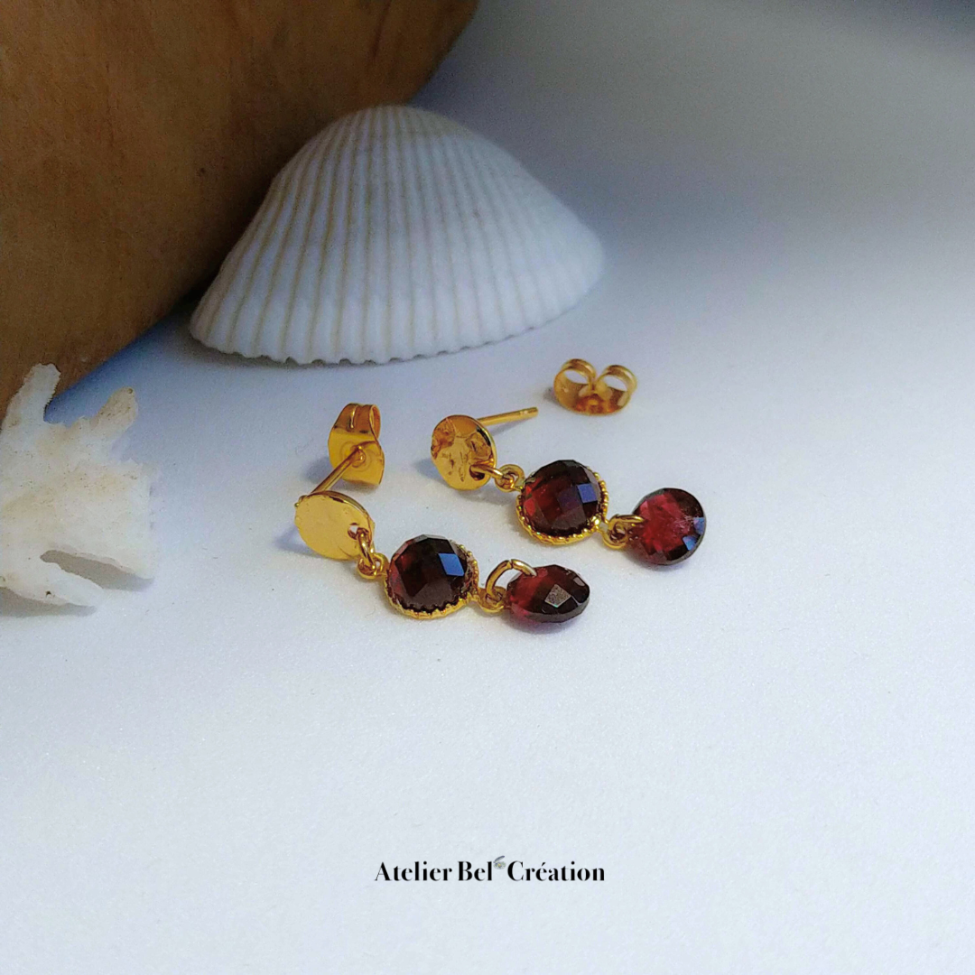 “Mélida” Garnet Earrings