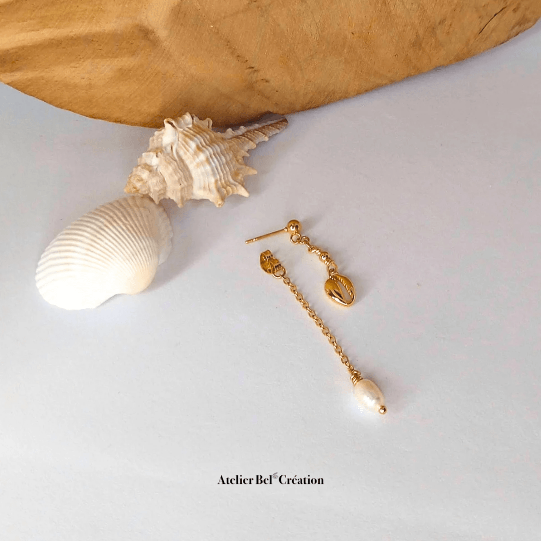 Boucles d’oreilles chaînettes pendantes « Carmen » - Atelier Bel’Création