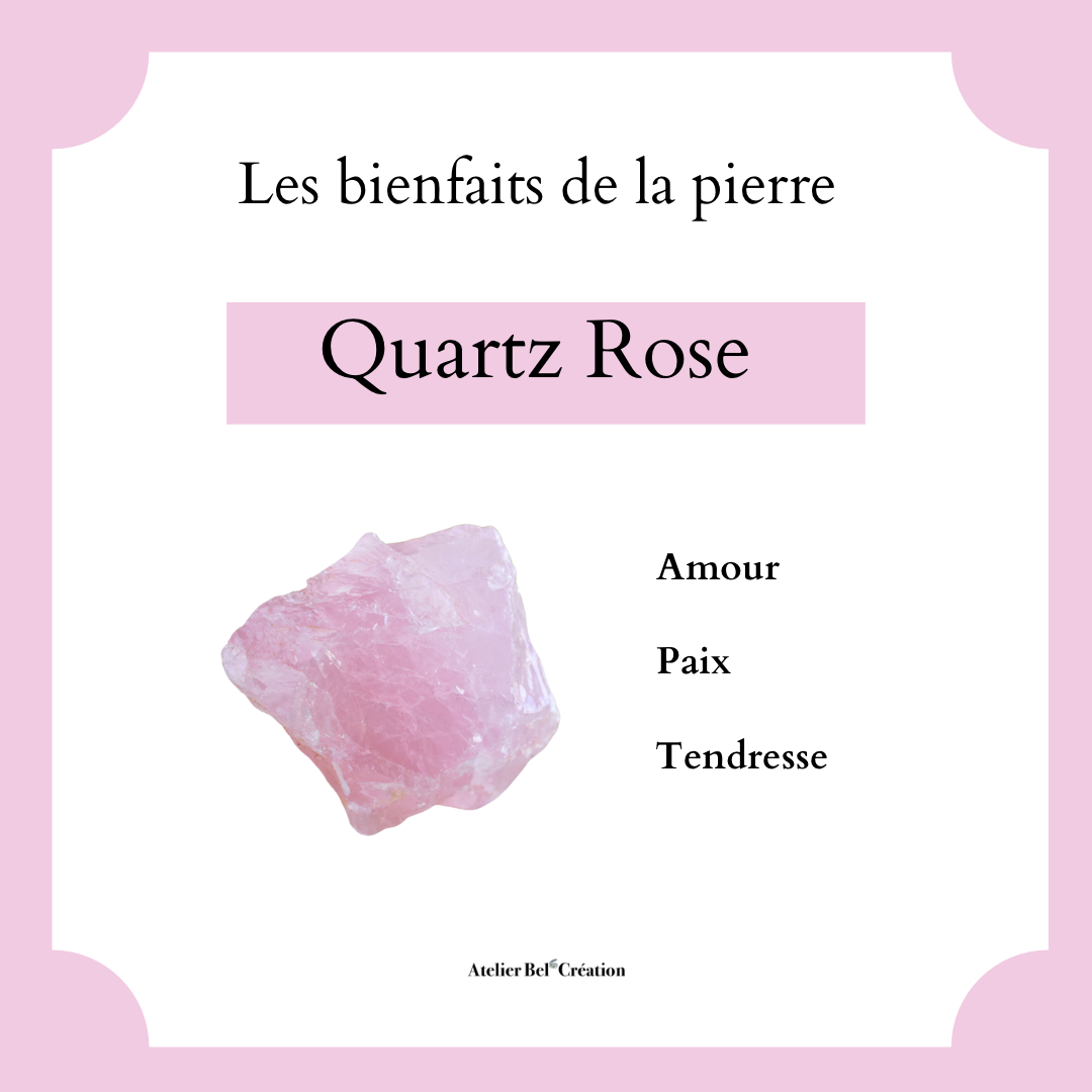 Collier long, Mala Quartz rose et nacre