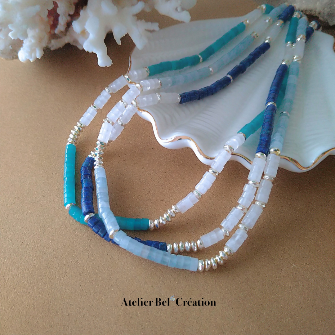 “Blue Lagoon” heishi necklace