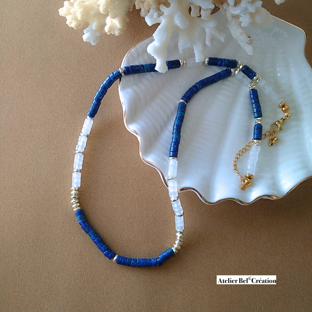 “Blue Lagoon” heishi necklace