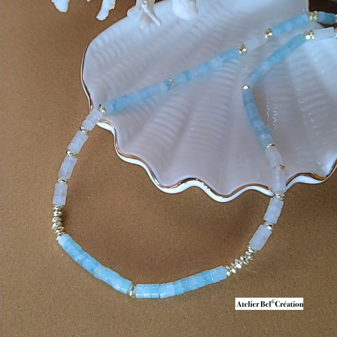 “Blue Lagoon” heishi necklace