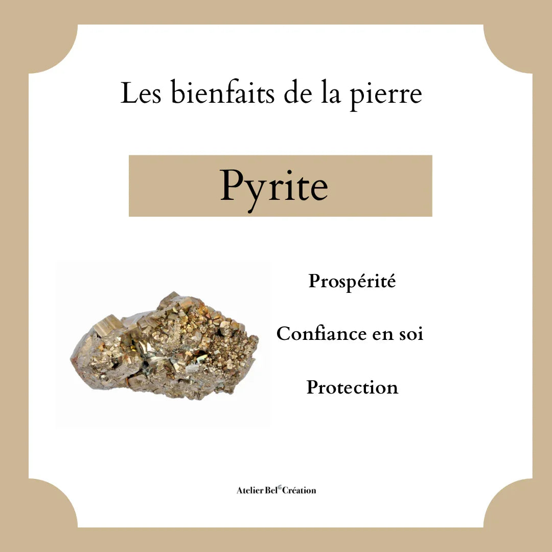 Pierre pyrite pour prospérité et protection - Atelier Bel’Création