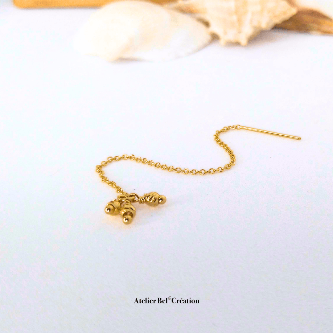 Bijou d’oreille chaînette fine « Shinese » - Atelier Bel’Création