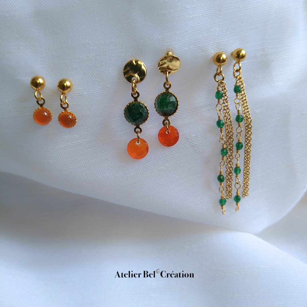 “Gena” natural stone earrings