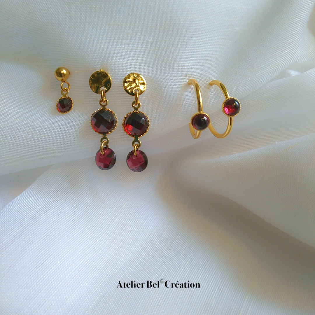 “Mélida” Garnet Earrings