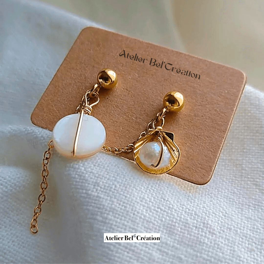 Mono Boucles d’oreilles double percing « Cora » - Atelier Bel’Création