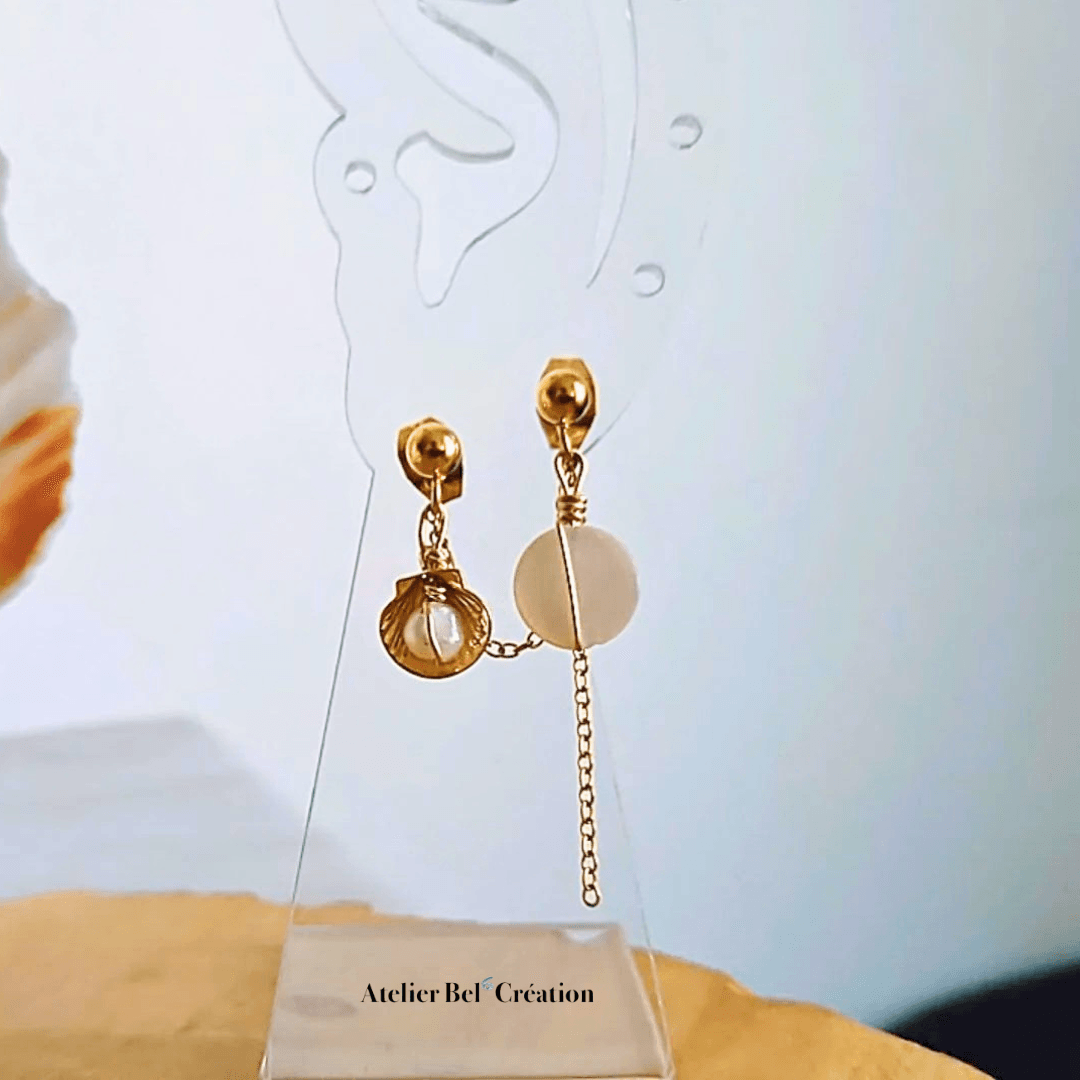 Mono Boucles d’oreilles double percing « Cora » - Atelier Bel’Création