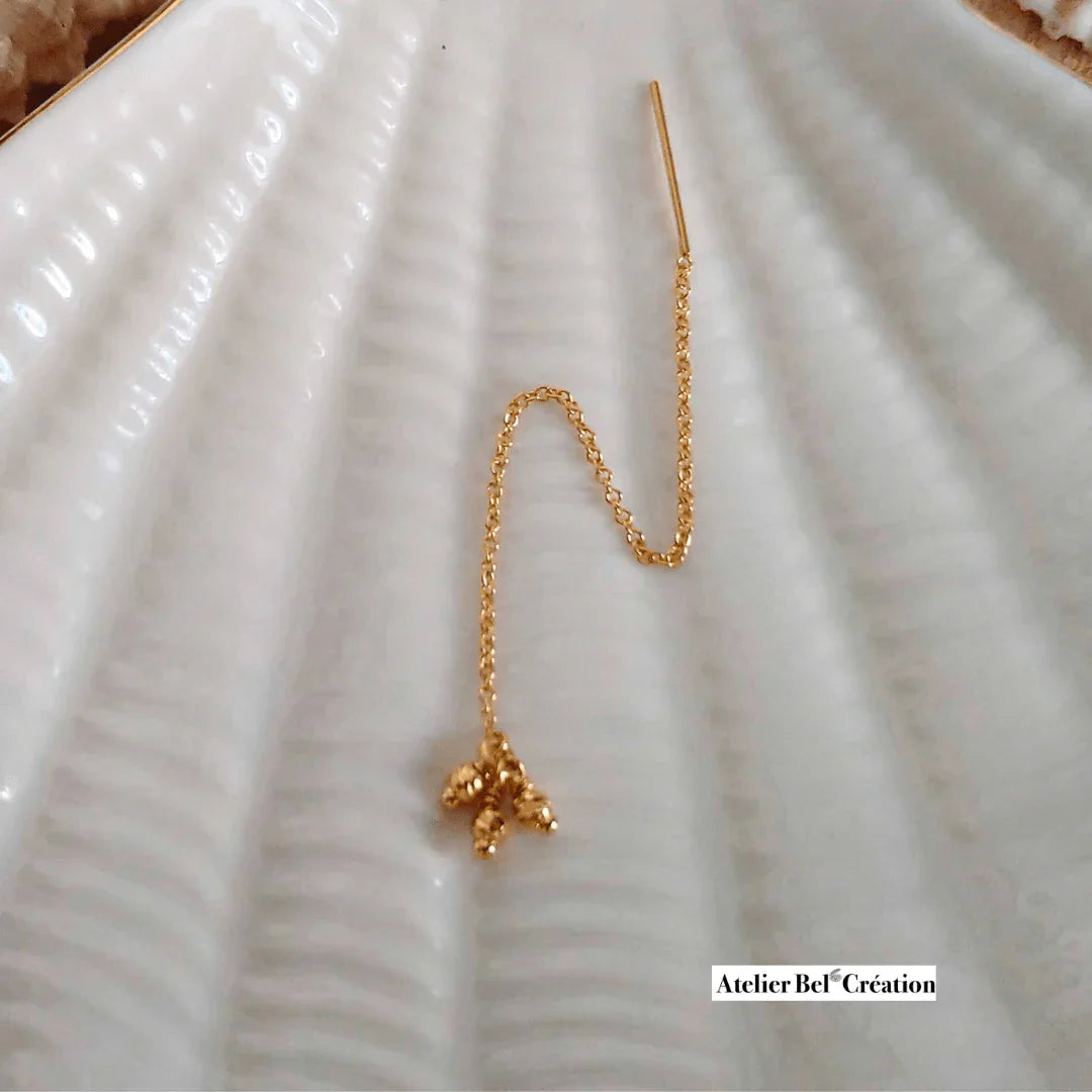 Bijou d’oreille chaînette fine « Shinese » - Atelier Bel’Création