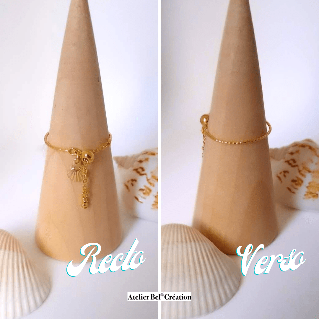Bague fine réglable coquillage « Culebra » - Atelier Bel’Création