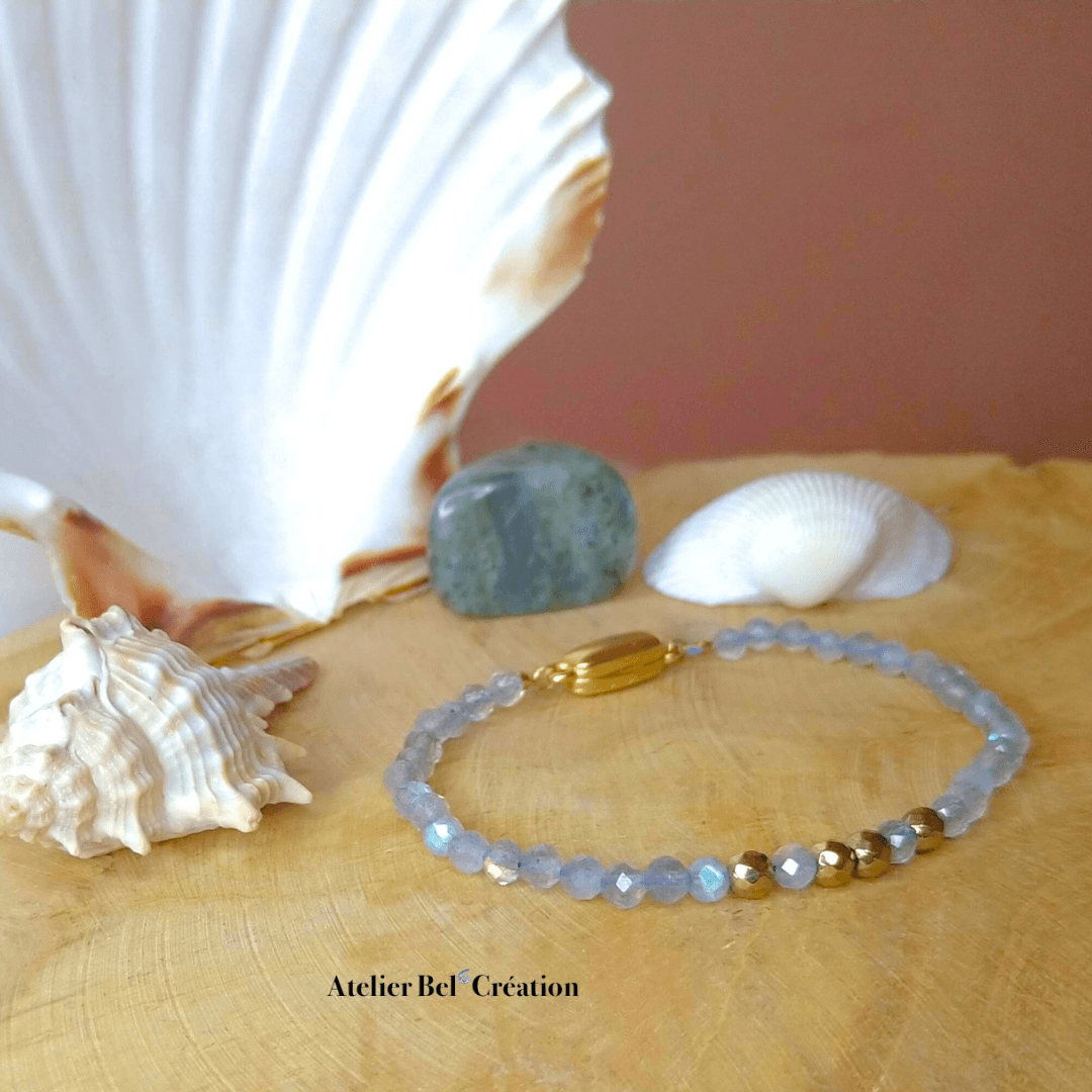 Bracelet perles naturelles facettes « Bella » - Atelier Bel’Création