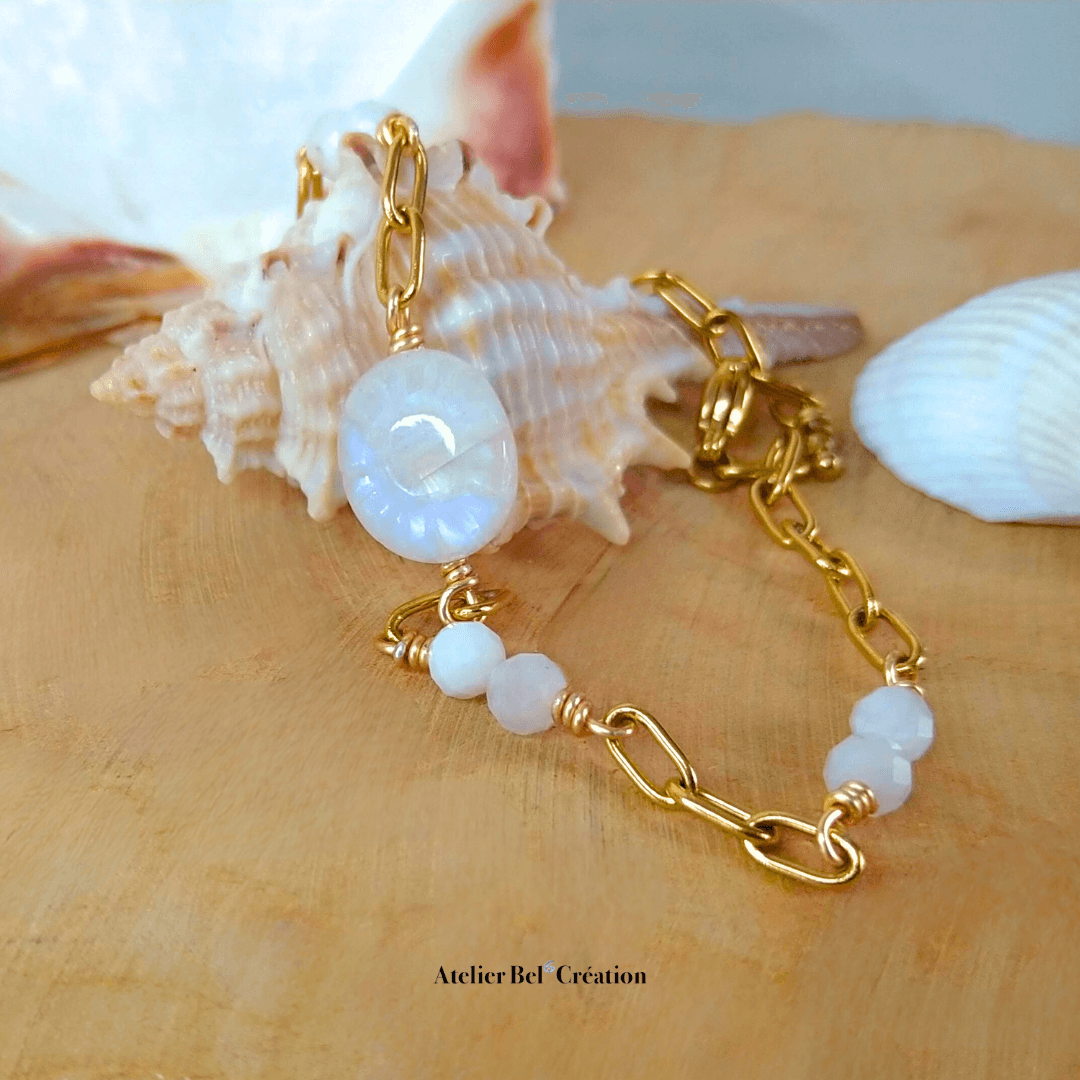 Bracelet Pierre de Lune « Sun » - Atelier Bel’Création