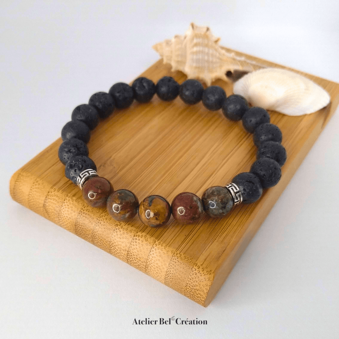 Bracelet homme Opale verte « Déméter » - Atelier Bel’Création