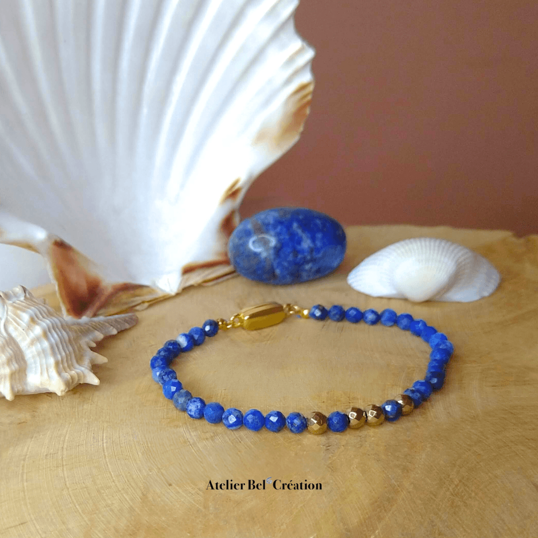 Bracelet perles naturelles facettes « Bella » - Atelier Bel’Création
