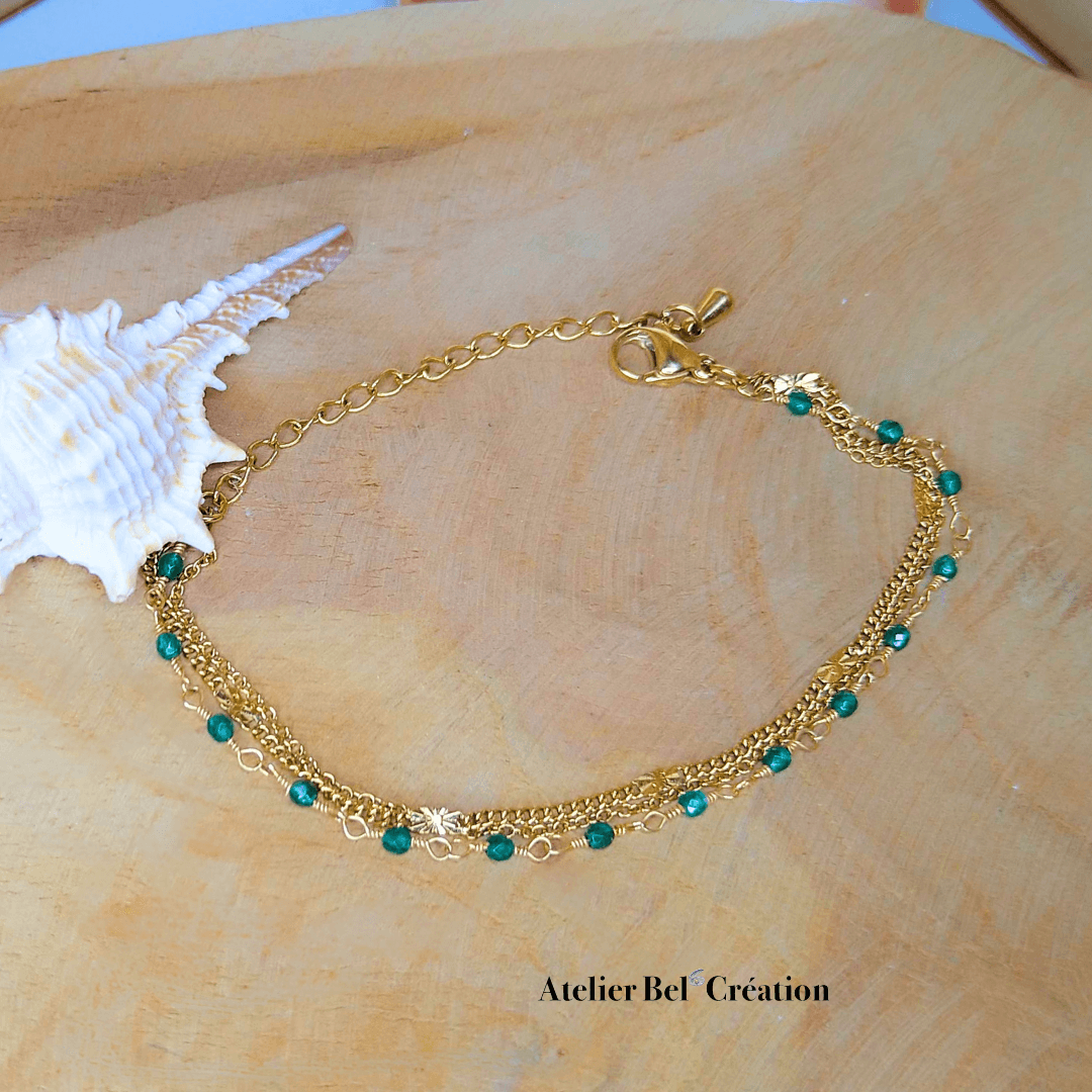 Bracelet multi-rangs Onyx « Mexicali » - Atelier Bel’Création
