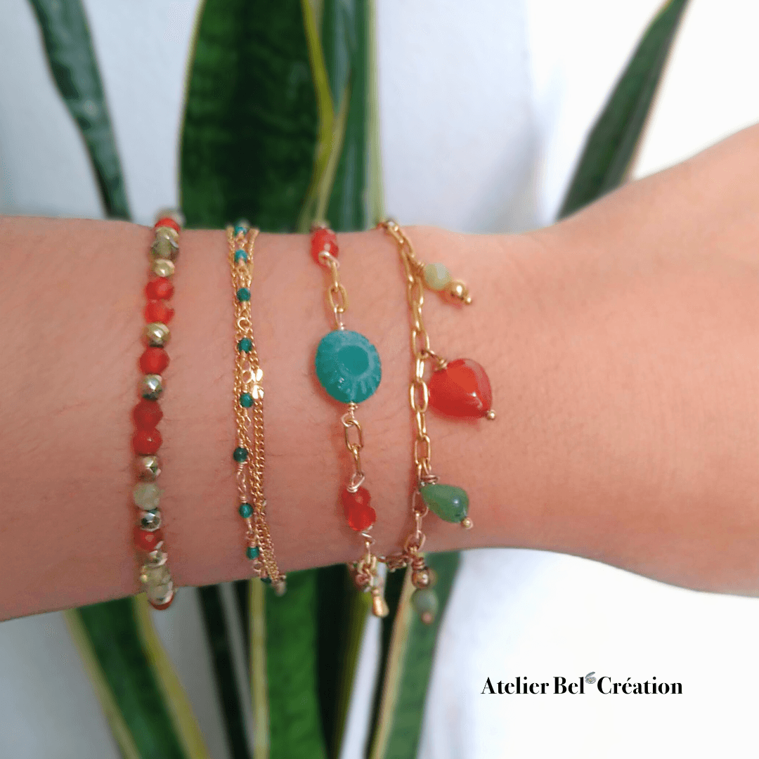 Bracelet breloques pierres naturelles « Veracruz » - Atelier Bel’Création