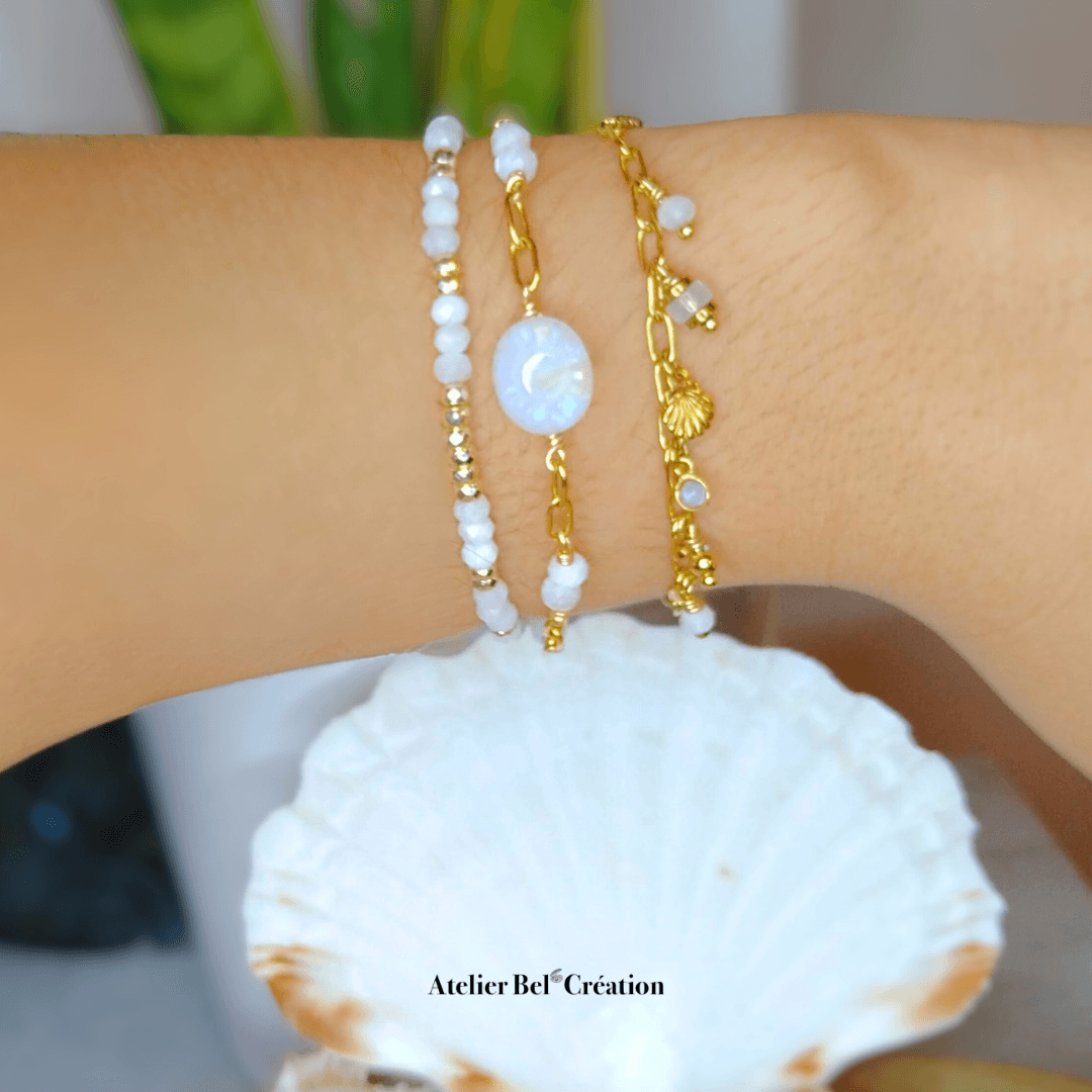 Bracelet Pierre de Lune « Sun » - Atelier Bel’Création