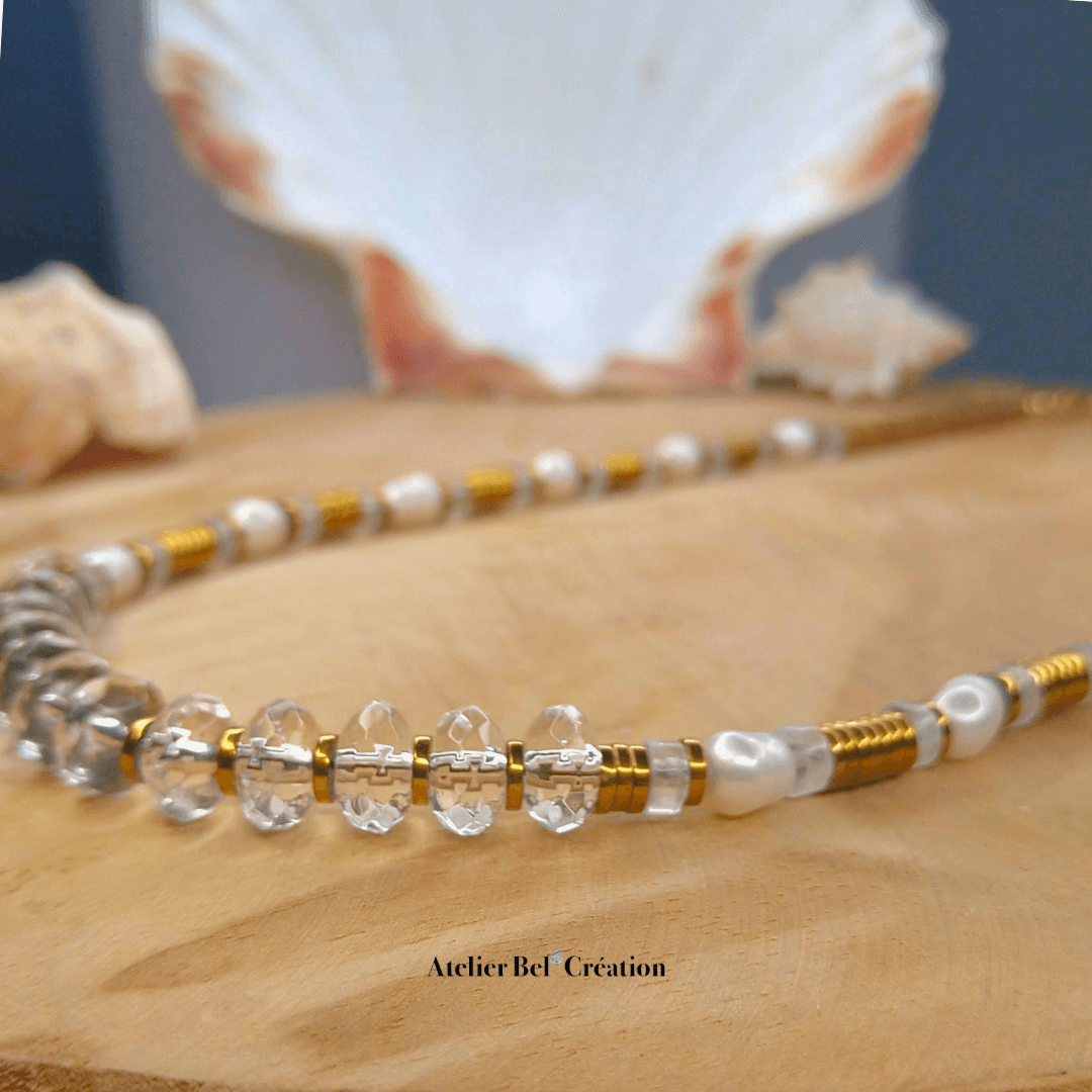 Collier Pierre naturelle en Quartz Clair "Clarity - Atelier Bel’Création