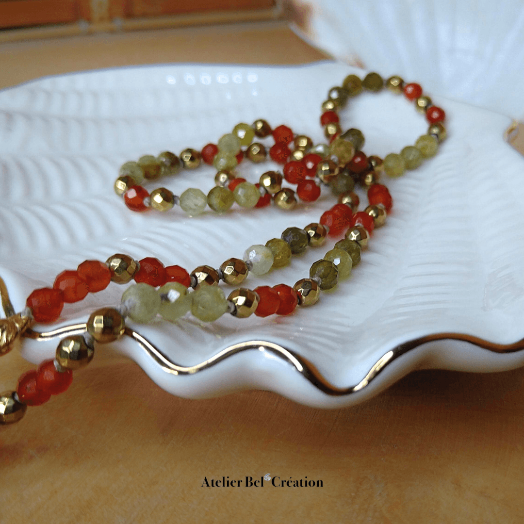 Collier toggle en perles naturelles « Querétaro » - Atelier Bel’Création