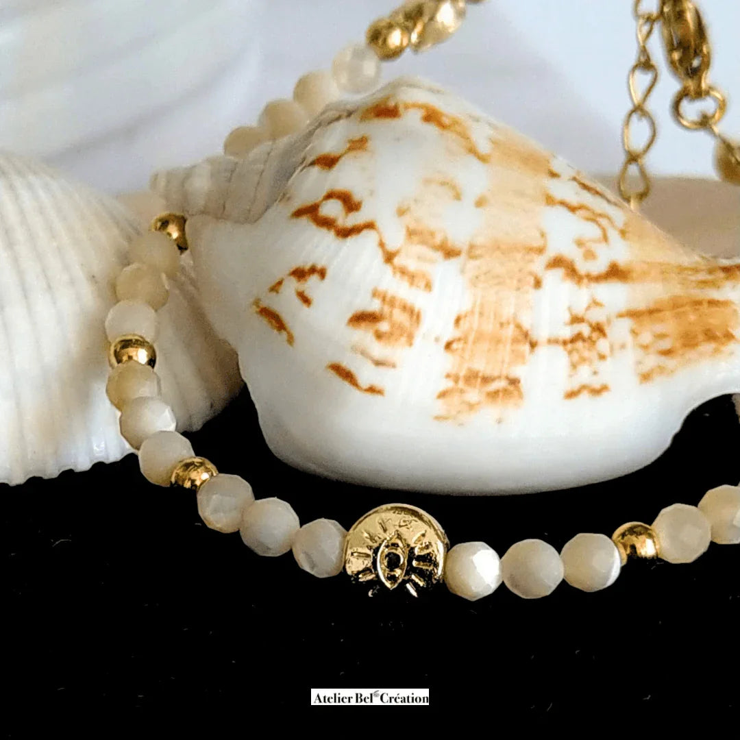 Bracelet nacre « Iris » - Atelier Bel’Création