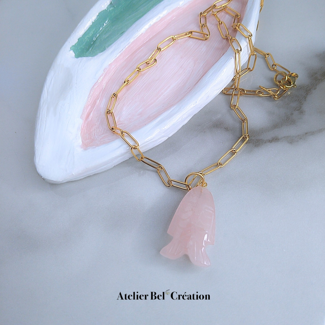 Colliers Quartz Rose « Fishermans »