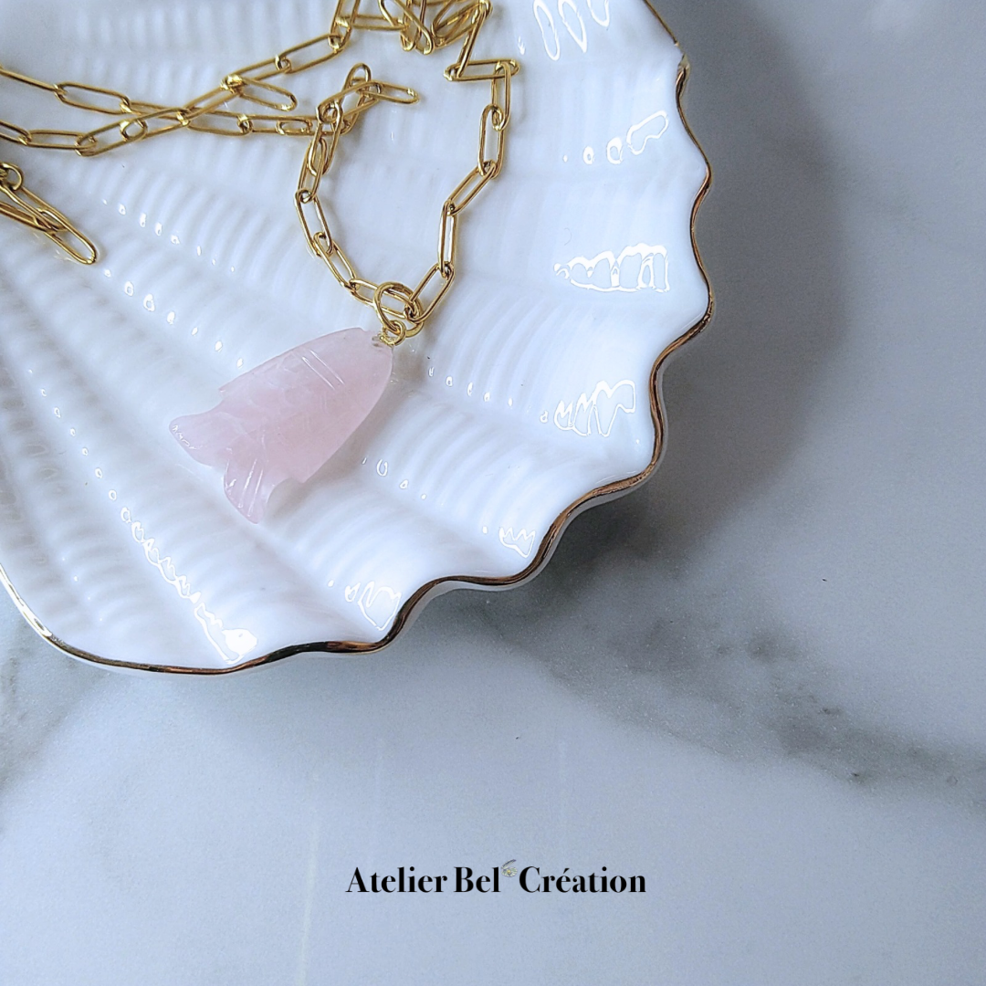 Colliers Quartz Rose « Fishermans »