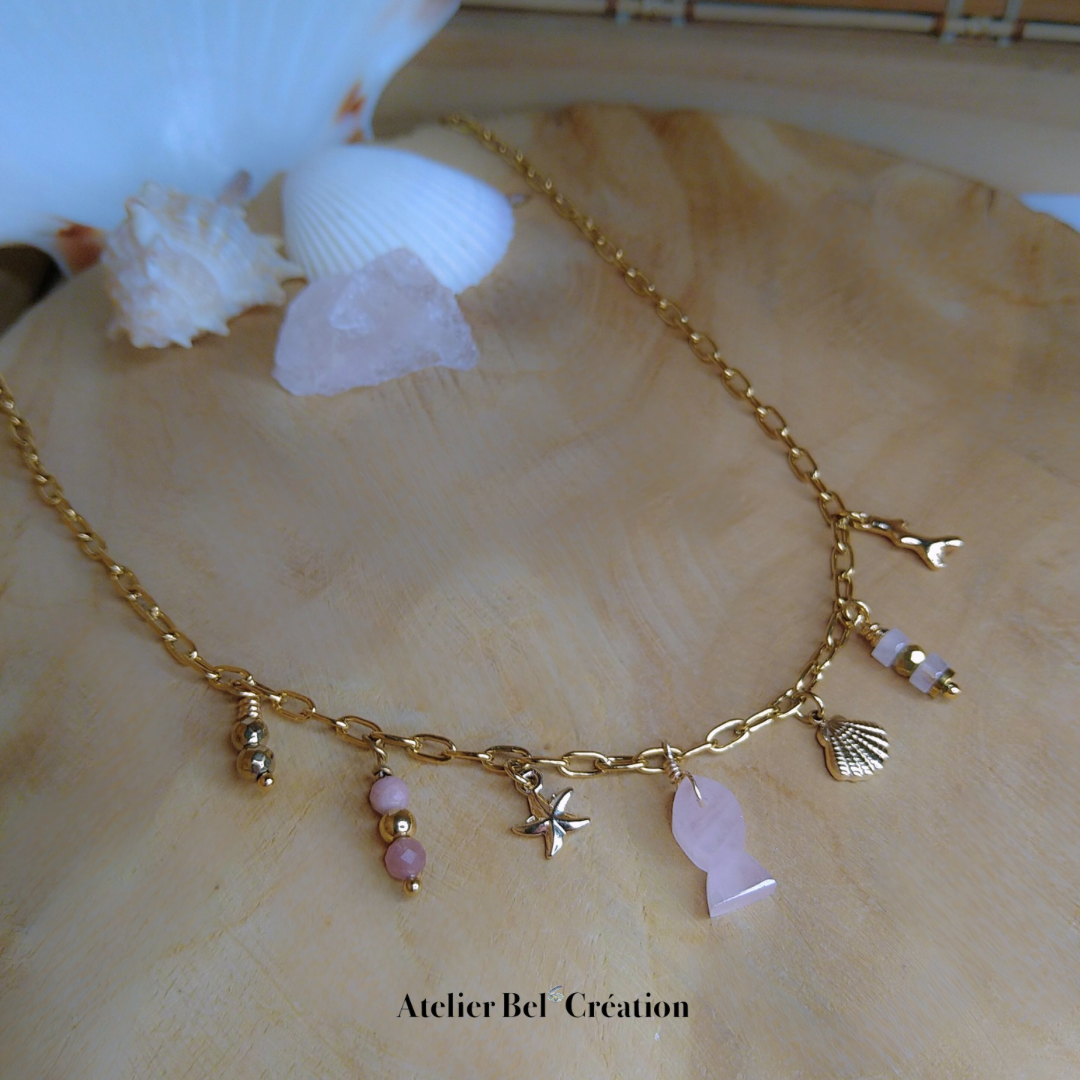 Colliers Quartz Rose « Fishermans »