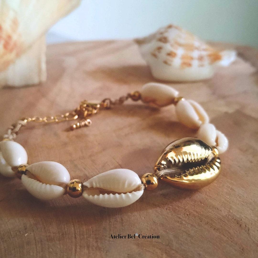 Bracelet coquillages cauris « Vaehina » - Atelier Bel’Création