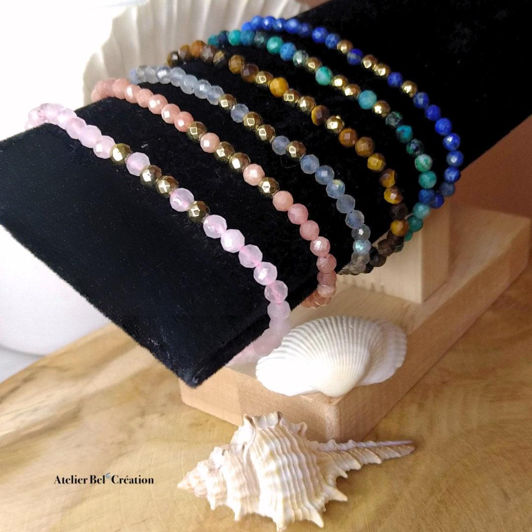 Bracelet perles naturelles facettes « Bella » - Atelier Bel’Création