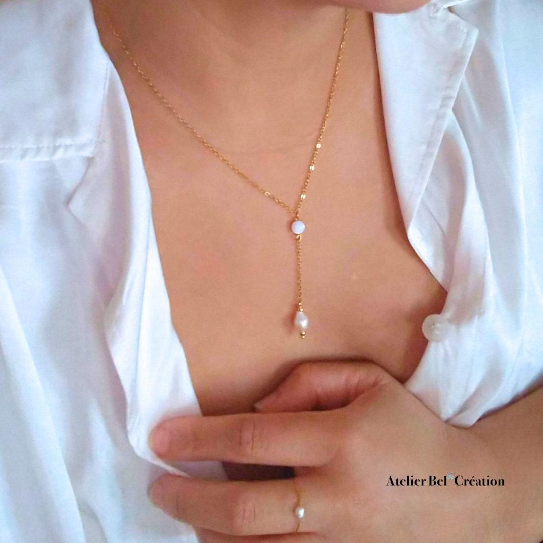 Collier Perle eau douce « Claudia » - Atelier Bel’Création