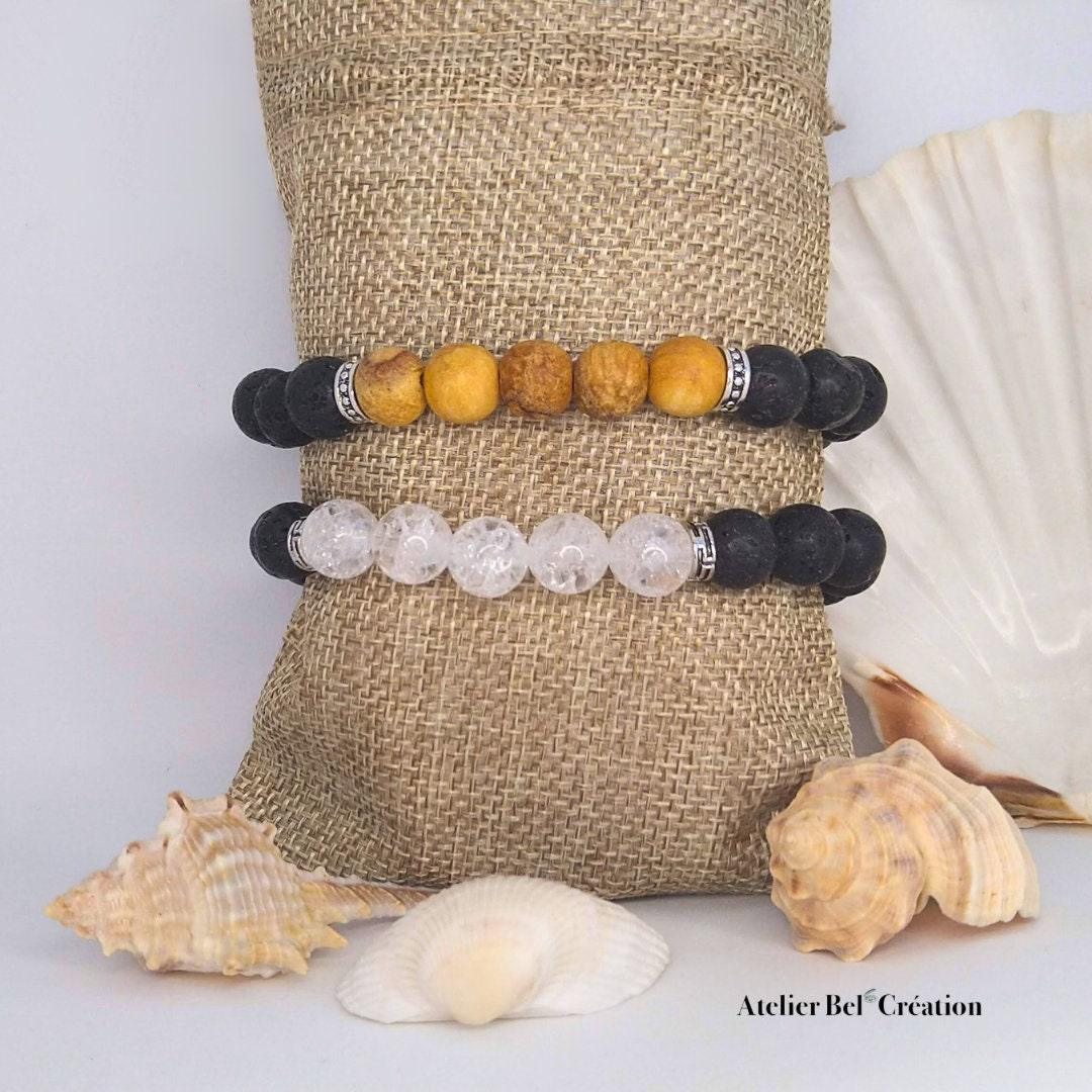 Bracelet homme Palo Santo « Héphaîstos » - Atelier Bel’Création