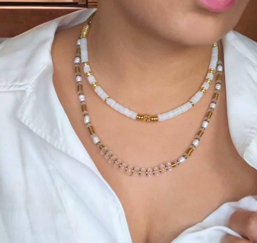 Collier Pierre naturelle en Quartz Clair "Clarity - Atelier Bel’Création