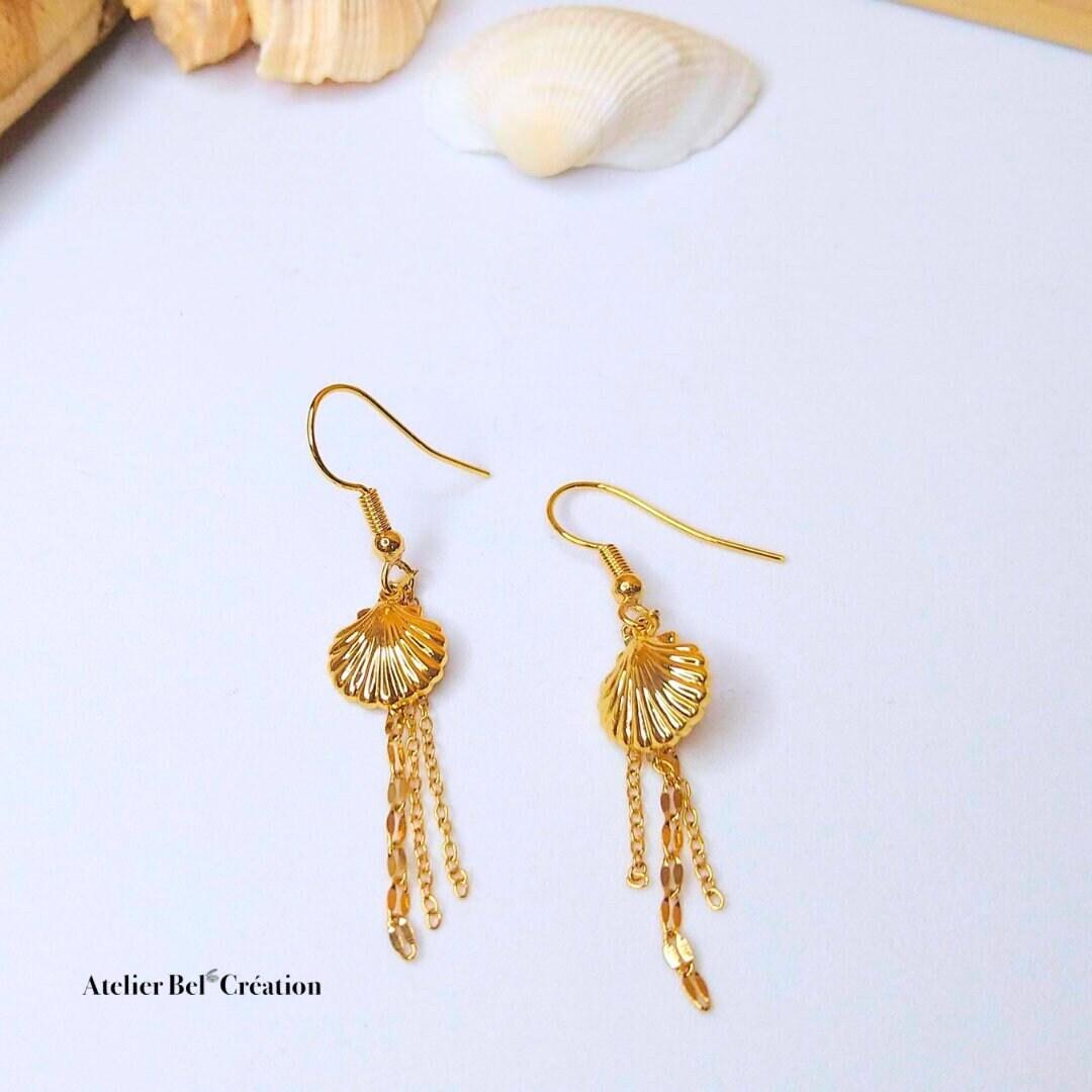 Boucles d’oreilles pendantes « Charlotte » - Atelier Bel’Création