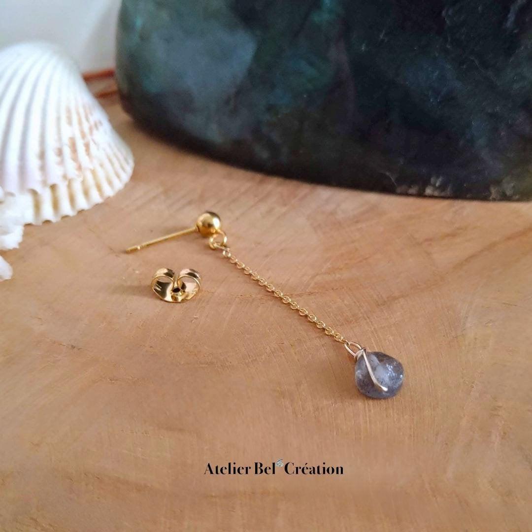Puce d’oreille chaînette fine « Shine » - Atelier Bel’Création