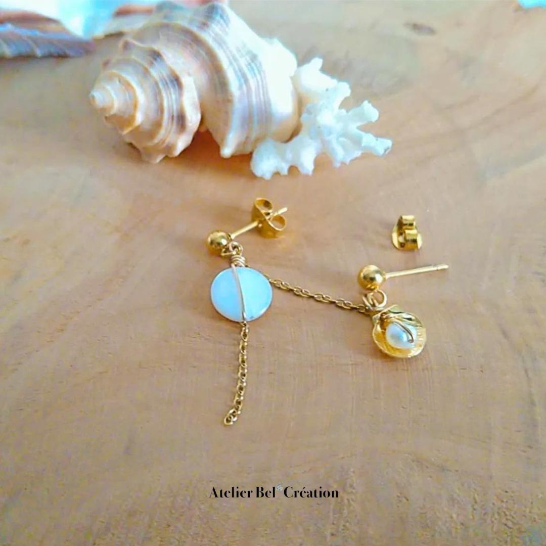 Mono Boucles d’oreilles double percing « Cora » - Atelier Bel’Création