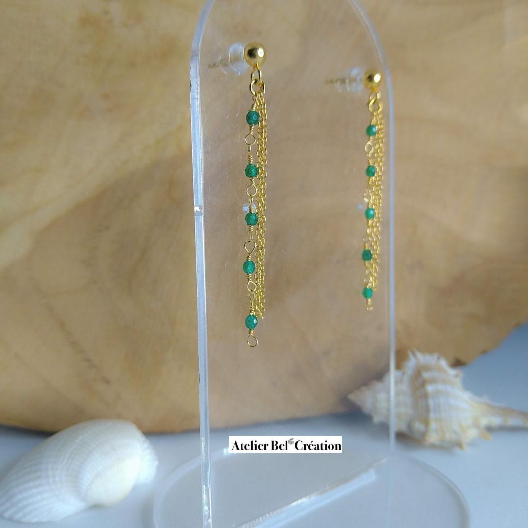 Boucles d’oreilles pendantes « Gena » - Atelier Bel’Création