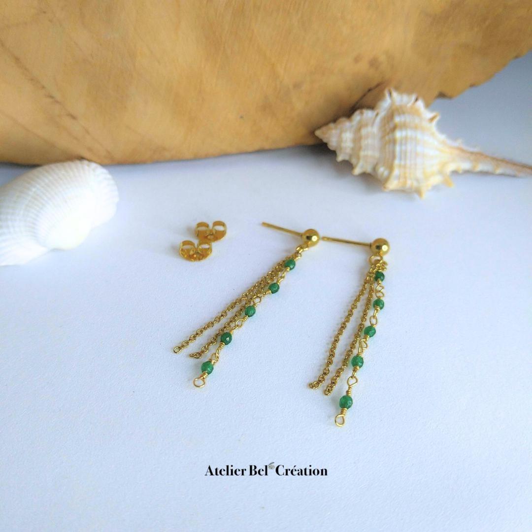 Boucles d’oreilles pendantes « Gena » - Atelier Bel’Création