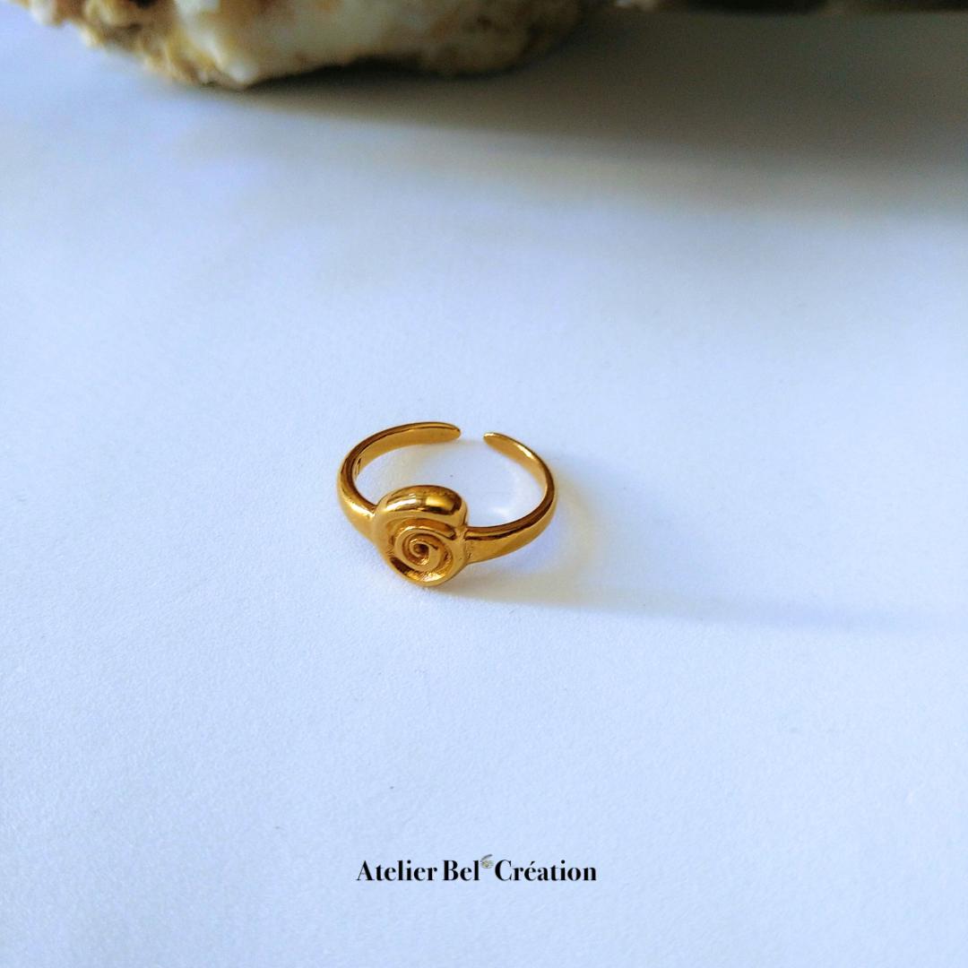 Shell Ring adjustable - Golden stainless steel