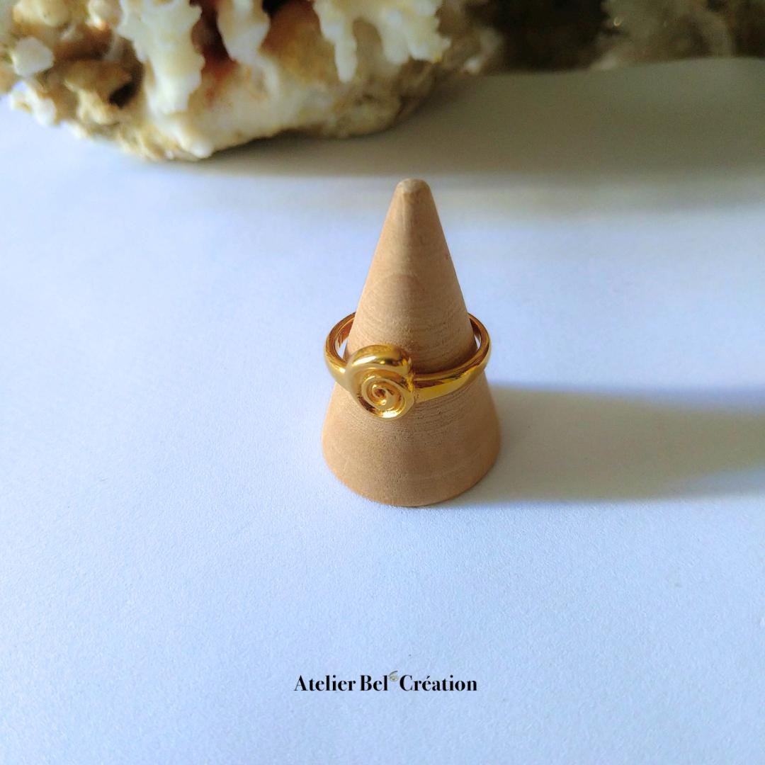 Shell Ring adjustable - Golden stainless steel