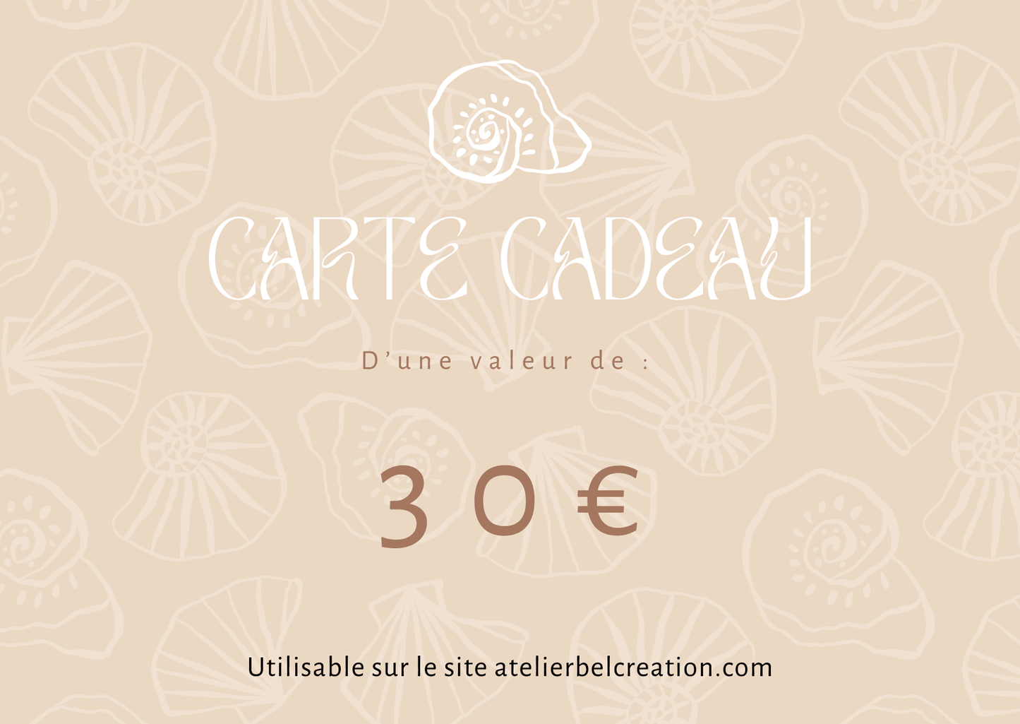 Carte cadeau Atelier Bel'Création - Atelier Bel’Création