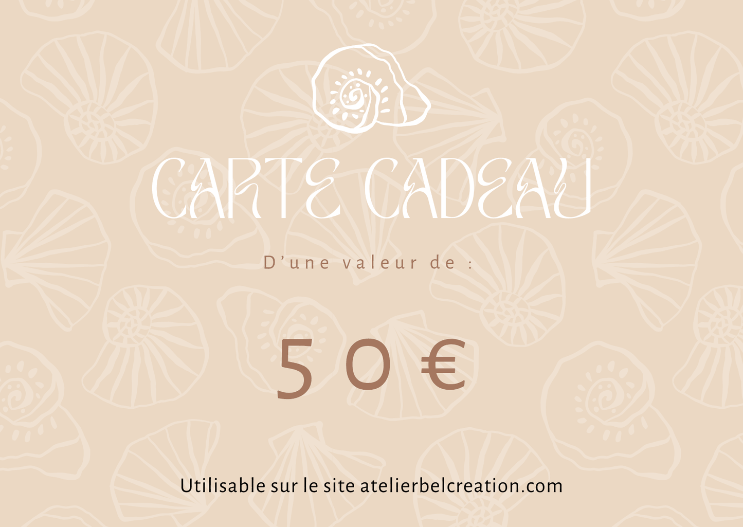 Carte cadeau Atelier Bel'Création - Atelier Bel’Création