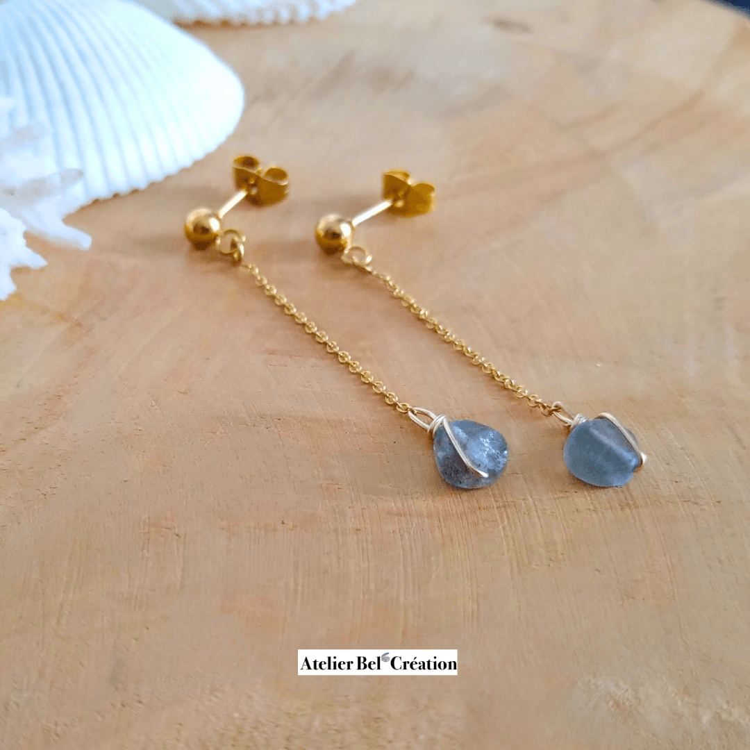 Puce d’oreille chaînette fine « Shine » - Atelier Bel’Création