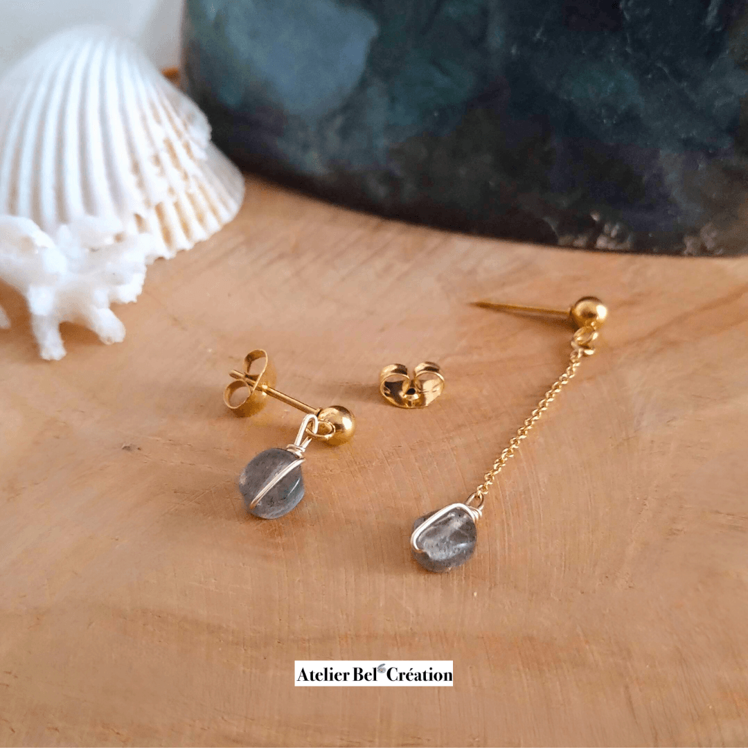 Puce d’oreille chaînette fine « Shine » - Atelier Bel’Création
