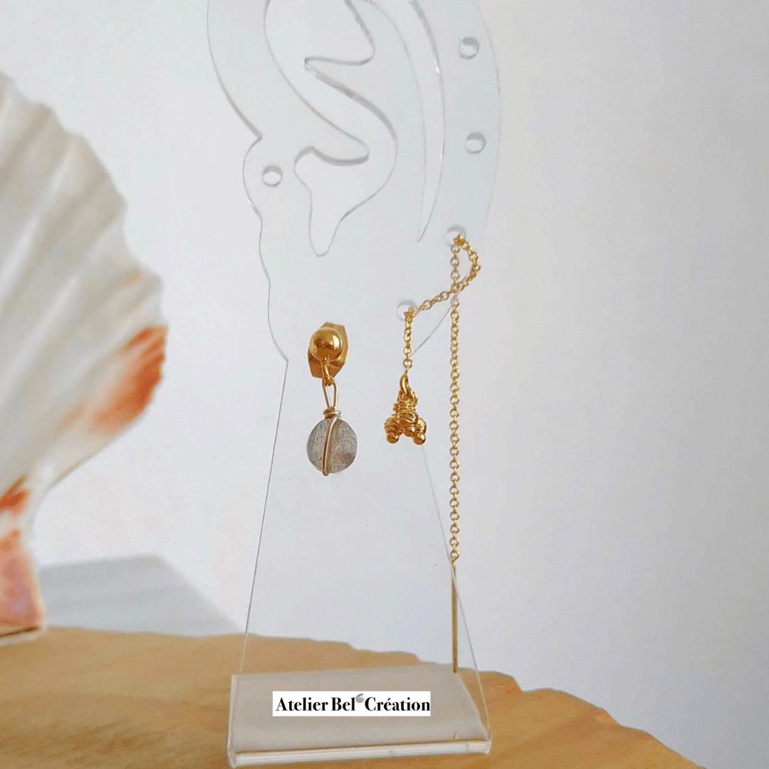 Bijou d’oreille chaînette fine « Shinese » - Atelier Bel’Création