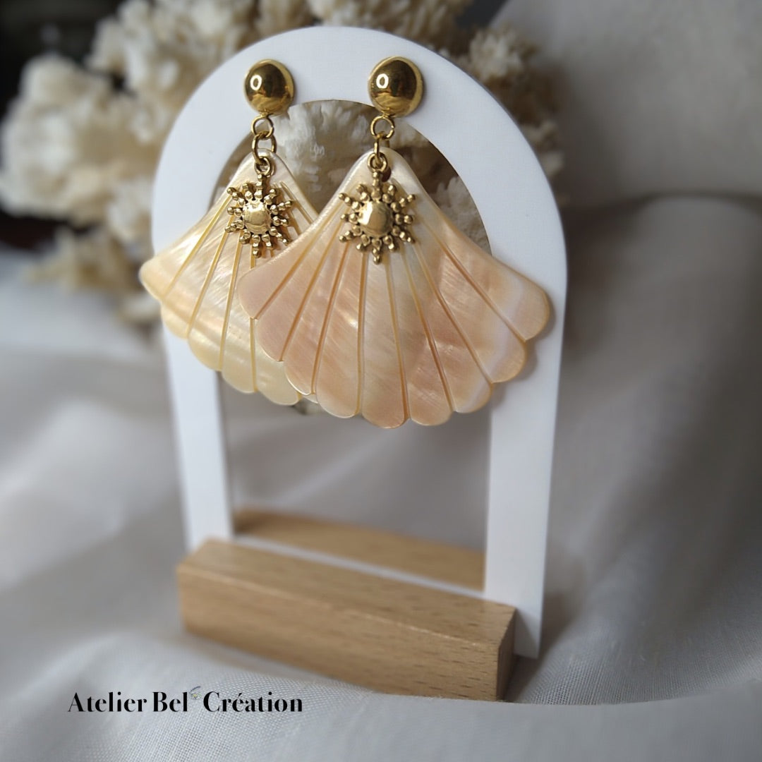 Boucles d’oreilles coquillage nacre « Charline »