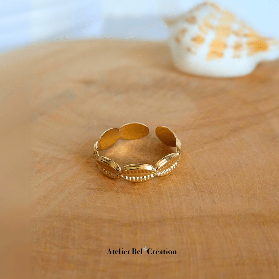 Bague ouverte coquillages « Barbuda » - Atelier Bel’Création