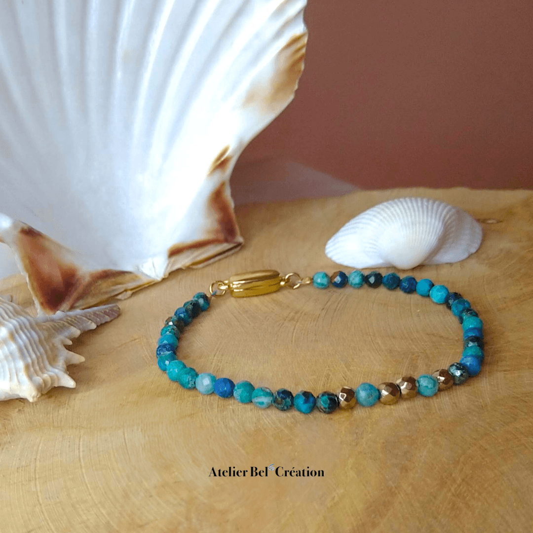 Bracelet perles naturelles facettes « Bella » - Atelier Bel’Création