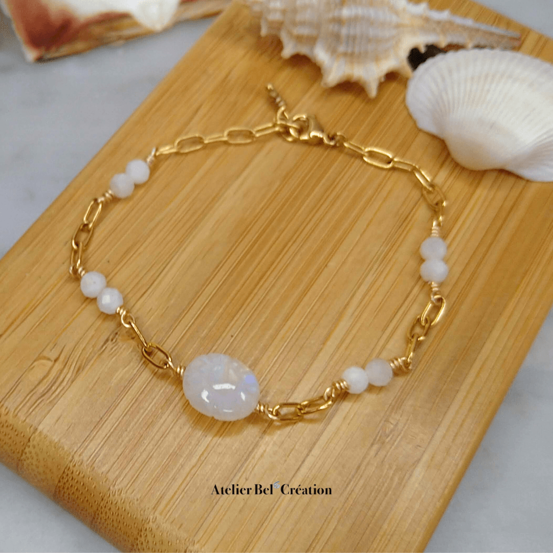 Bracelet Pierre de Lune « Sun » - Atelier Bel’Création