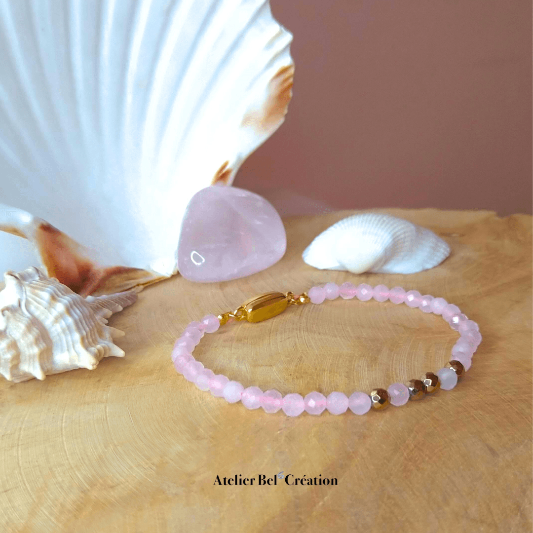 Bracelet perles naturelles facettes « Bella » - Atelier Bel’Création