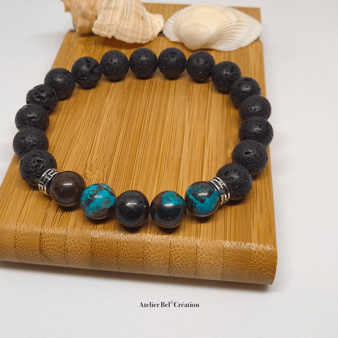 Bracelet homme Chrysocolle « Hadès » - Atelier Bel’Création